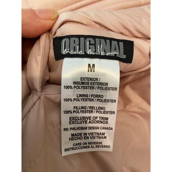 Nicole Miller Pink Vest Reversible Quilted & Faux Fur Medium - Picture 5 of 11